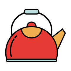 jar teapot kitchen utensil line and colors style icon vector illustration design