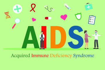 AIDS 2D flat vector concept for banner, website, illustration, landing page, flyer, etc