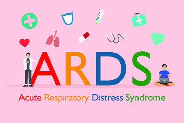 Acute respiratory stress syndrome ARDS 2D flat vector concept for banner, website, illustration, landing page, flyer, etc