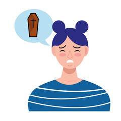 woman with bipolar disorder character vector illustration design