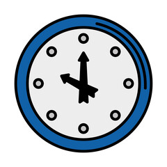 time clock watch analog line and fill style icon vector illustration design