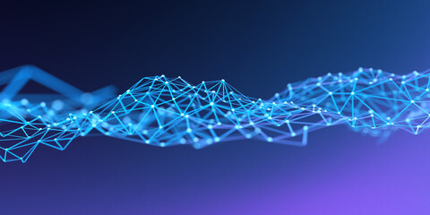 Network, Grid, Concept background. 3D Render
