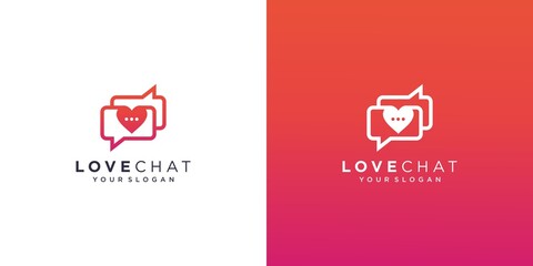 Love chat simple creative logo