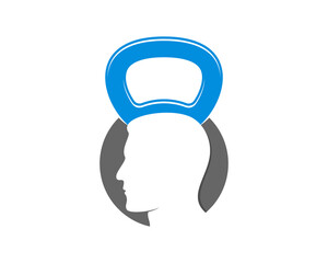 Kettle bell with man head inside