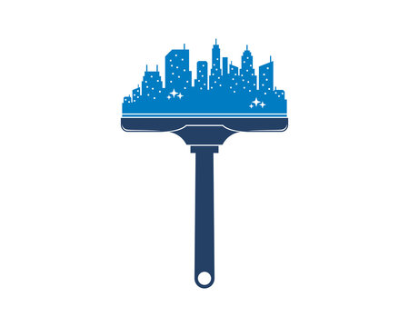 Window cleaner with city building on top