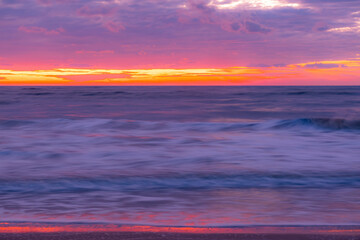 Fototapeta na wymiar Sunset morning light at Hua Hin beach.