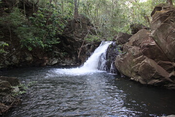 Naklejka na ściany i meble Waterfalls and Pristine Rivers in the Rincon de la Vieja National Park in Guanacaste in Costa Rica