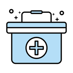 Obraz premium medical kit line and colors style icon vector illustration design