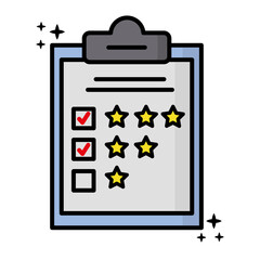 checklist clipboard with stars icon vector illustration design