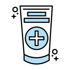 Obraz premium medical cream tube line and colors style icon vector illustration design