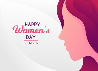 March 8th international womens day celebration gradient abstract illustration background Vector