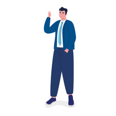 elegant businessman worker standing avatar character vector illustration design