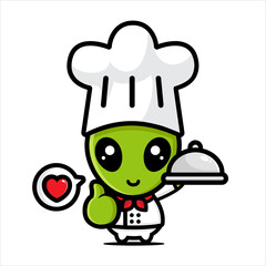 Design cute alien characters as a chef