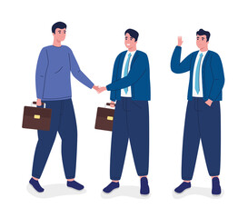 elegants businessmen workers team characters vector illustration design