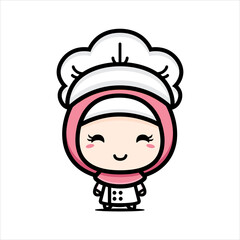 Obraz na płótnie Canvas Design cute girl character as a chef