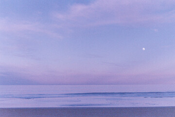 Lilac sunset over the sea