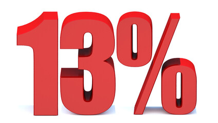  13 Percent off 3d Sign on White Background, Special Offer 13% Discount Tag, Sale Up to 13 Percent Off,big offer, Sale, Special Offer Label, Sticker, Tag, Banner, Advertising, offer Icon