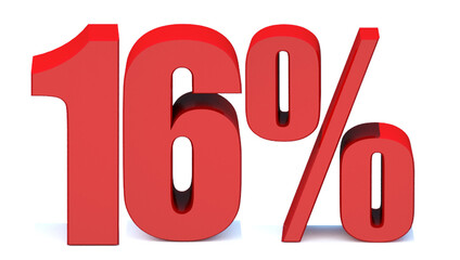  16 Percent off 3d Sign on White Background, Special Offer 16% Discount Tag, Sale Up to16 Percent Off,big offer, Sale, Special Offer Label, Sticker, Tag, Banner, Advertising, offer Icon