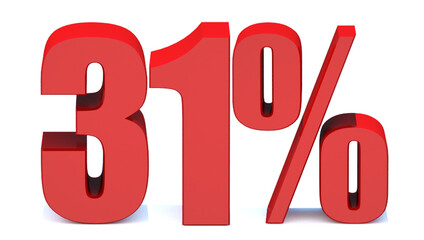  31 Percent off 3d Sign on White Background, Special Offer 31% Discount Tag, Sale Up to 31 Percent Off,big offer, Sale, Special Offer Label, Sticker, Tag, Banner, Advertising, offer Icon