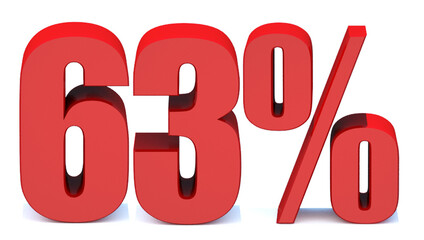  63 Percent off 3d Sign on White Background, Special Offer 63% Discount Tag, Sale Up to 63 Percent Off,big offer, Sale, Special Offer Label, Sticker, Tag, Banner, Advertising, offer Icon