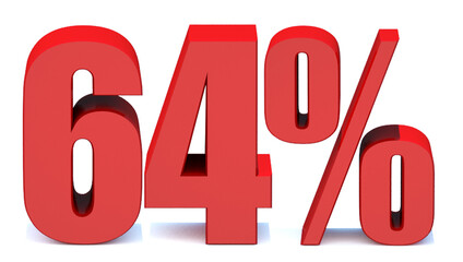  64 Percent off 3d Sign on White Background, Special Offer 64% Discount Tag, Sale Up to 64 Percent Off,big offer, Sale, Special Offer Label, Sticker, Tag, Banner, Advertising, offer Icon
