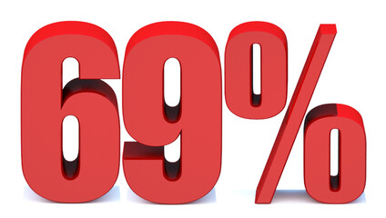  69 Percent off 3d Sign on White Background, Special Offer 69% Discount Tag, Sale Up to 69 Percent Off,big offer, Sale, Special Offer Label, Sticker, Tag, Banner, Advertising, offer Icon