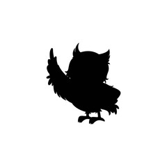 cute owl silhouette vector illustration