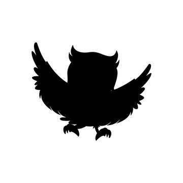 cute owl silhouette vector illustration