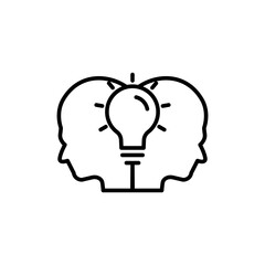 Head line icon with light bulb. Concept of new idea. Idea generation process. simple design editable. Design template vector
