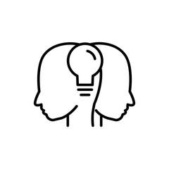 Head line icon with light bulb. Concept of new idea. Idea generation process. simple design editable. Design template vector