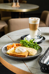 tasty breakfast in the cafe