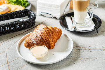 tasty breakfast in the cafe
