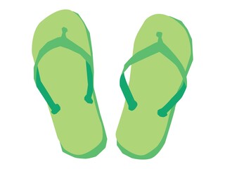 緑のビーチサンダル