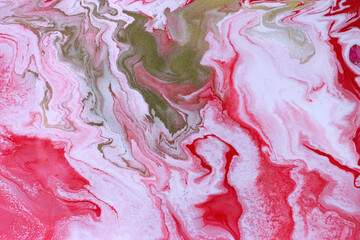 Gold, pink and white marbling pattern. Marble liquid texture.