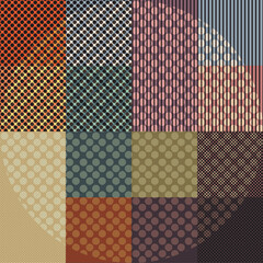 An abstract retro halftone checkered shape background image.