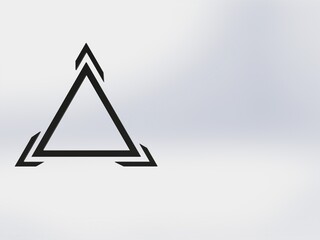 Triangle logo three line break out of the white background illustration 3D