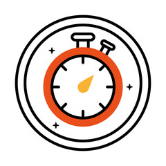 chronometer timer sticker half line style icon vector illustration design