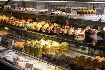 shelf of deserts and treats