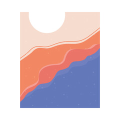 abstract landscape colorful scene with fullmoon vector illustration design