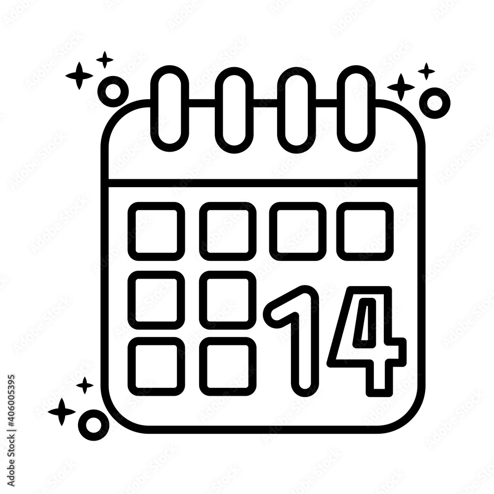 Poster calendar reminder line style icon vector illustration design