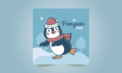 National Penguin Day. baby penguin icon vector. Penguin Day Poster, January 20. Penguin day.