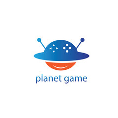 planet game logo illustration vector design color
