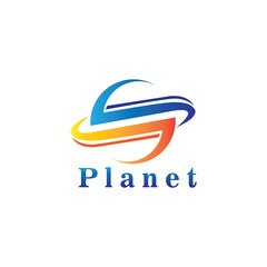 Letter S logo illustration colorful planet design template