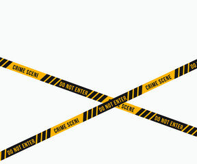 Do not enter police yellow tape vector clipart design. Crime scene investigation vector trendy design.