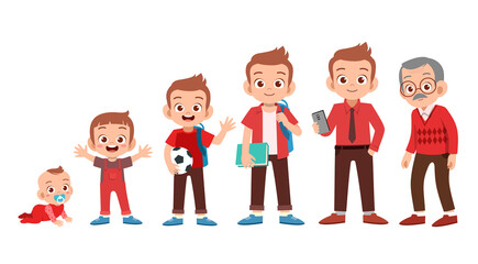 man grow life cycle vector