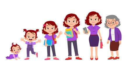 woman grow life cycle vector
