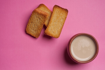 rusk with Indian mud tea cup 