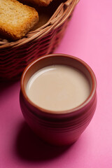 rusk with Indian mud tea cup 