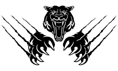 Tiger Head Rip Claw, Wild Predator Illustration © Draco77