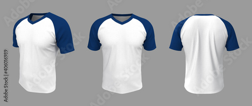 Download Short Sleeves Raglan T Shirt Mockup 3d Illustration 3d Rendering Wall Mural Ayun